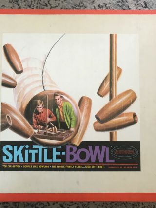 Vintage 1969 Aurora Skittle Bowl Game Ten Pin Action