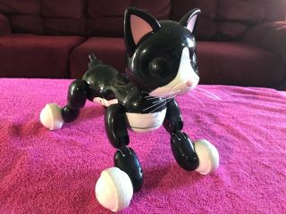 Zoomer Kitty Interactive Cat Black/white Missing Tail & Charger
