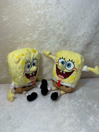 2 Ty Beanie Baby Spongebob Squarepants Plush Nickelodeon Plush 8 " Stuffed Toy