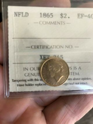 Newfoundland $2 Gold Coin 1865