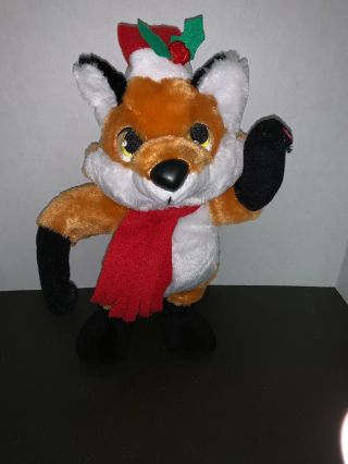 Gemmy What Does The Fox Say Singing Dancing Animated Plush Holiday Fox 13 "