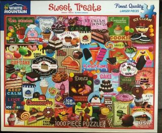 White Mountain,  Sweet Treats,  1000 Piece Larger Piece Puzzle Finest Quality
