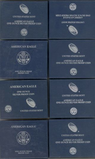 11 Different Dates 2010 - 2019 S And W Proof American Silver Eagles W/ Ogp