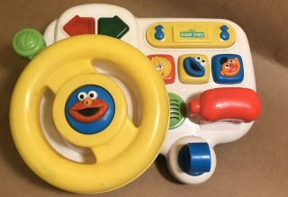 Tyco Preschool Toys Sesame Street Elmo Lights Sounds & Music Steering Wheel - 1997