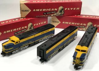 American Flyer 484 - 485 - 486 Santa Fe " Aba " Diesel Locomotives With Boxes