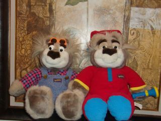 Tyco Real Talking Bubba Plush Bears Redneck (overalls) And Bedtime (flashlight)