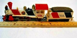 Vtg Tyco Spirit Of 1776 Toy Train Steam Engine W/coal Car - Red White Blue - Usa