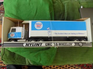 Vtg Nylint Pillsbury Doughboy Gmc 18 Wheeler Semi Truck Box