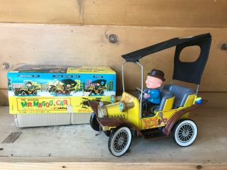 Vintage Hubley Mr Magoo Car Litho Battery Operated Tin Toy 1961 Box