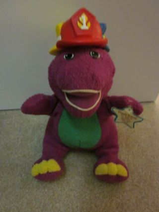 2001 Retired Fisher Price Silly Hats Barney Sing/dance Plush Farmer Police Fire