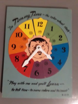 Vintage Sifo Wooden Puzzle Timmy Time The Color Wheel Clock (colors & Count)