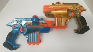 Nerf Gold Blue Lazer Tag Phoenix LTX Laser Blaster Pistol Tiger Guns 2