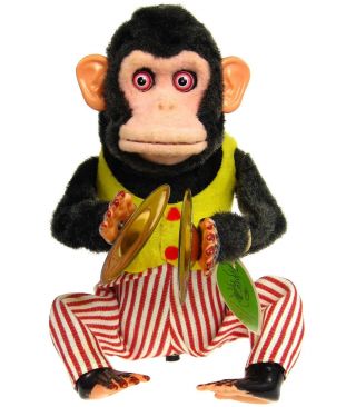 Vintage Daishin Japan Musical Jolly Chimp Toy Story Monkey w/Box & HangTag 2