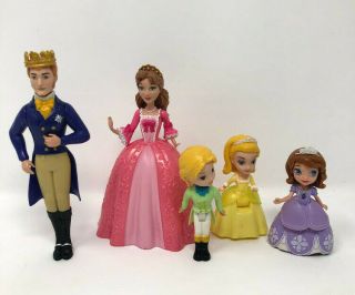 Disney Sofia The First Princess Dolls James Amber Queen King Cake Toppers Figure