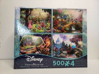 Ceaco Thomas Kinkade 4 - In - 1 Disney 500 Piece Jigsaw Puzzles