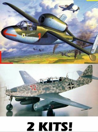 Two Kits: 1/32 Revell Heinkel He 162 A - 2 04723 And Hasegawa 1/32 Me 262 B1au1