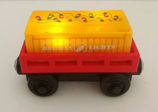 Thomas & Friends Wooden Railway Holiday Lights Cargo Magnetic Train Car