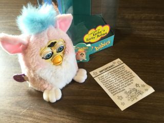 1999 Furby Babies With Tags,  Pastel Pink /blue Baby Colored,