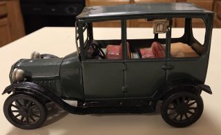 Vintage Bandai Sign Of Quality 1915 Ford Tin Litho Toy Car Green