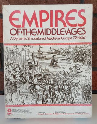 Empires Of The Middle Ages - Spi Wargame - Simulation Board Game - Vintage 1980