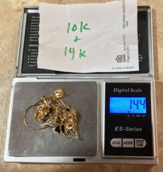 14.  4 Grams Of Scrap Gold Jewelry (7.  8 Gram 14k & 6.  6 Gram 10k)