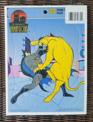 Vtg 1995 Golden Books The Adventures Of Batman & Robin Frame Tray Puzzle - Nip
