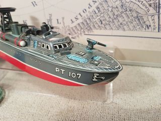 Tin Toy Linemar Battery operated Torpedo Boat PT 107 Battleship - 2