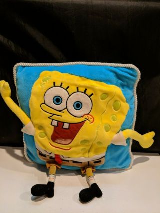 3d Sponge Bob Squarepants Plush Pillow Blue Moveable Arms Legs