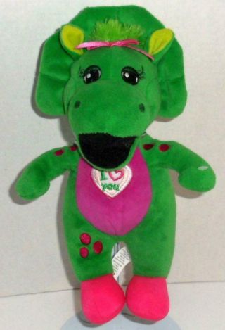 Singing I Love You Baby Bop 10 " Plush Barney Purple Dinosaur Stuffed Animal Toy
