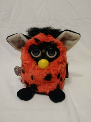Vintage 1999 Furby Red With Black Dots " Ladybug " With Tags.