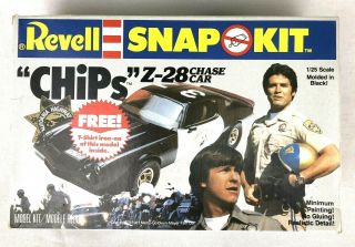 Vintage 1981 Revell " Chips " Z - 28 Chase Car Model With T - Shirt Iron - On Snap Kit
