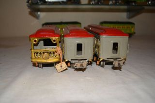 Lionel Prewar 600 601 Macy ' s Special Tin Toy Passenger Cars O Gauge 3