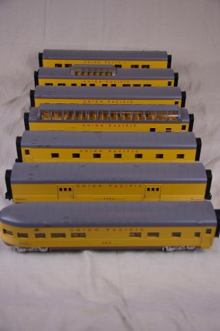 Mth Rail King Union Pacific Passenger Car Set Of 7 O - Scale Three Rail