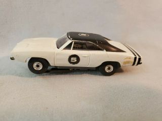 V Good Aurora T Jet 1407 White Dodge Charger Ho Scale Slot Car From 1969 Nr
