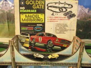 Nmib Aurora Model Motoring Golden Gate Bridge T Jet Slot Car Race Track Set