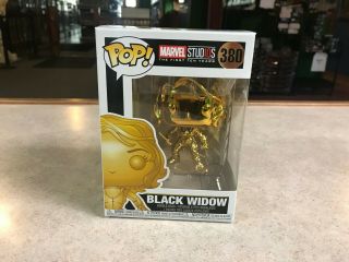 Funko Pop Figure Nib Marvel Studios The First Ten Years Gold Black Widow 380