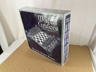 Mystical Creations War Of The Dragons Realms Castle Glass Chess Set Complete