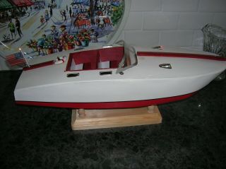TOY WOOD BOAT BATTERY OPERATED BOAT ITO K&O WOODEN VINTAGE BOAT SPEED BOAT 3