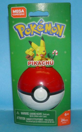 Mega Construx Pokemon Holiday Pikachu Poke Ball Red Black & White