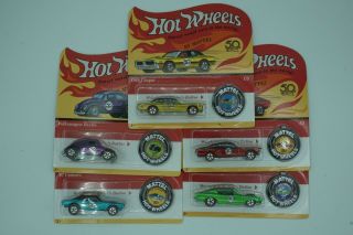 2018 Hot Wheels 50th Anniversary Commemorative Redline 5 Car Set With Buttons