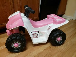 6V Minnie Mouse Quad Four Wheeler 4x4 ATV for Kids Girls Toddlers Electric Pink 2