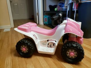 6V Minnie Mouse Quad Four Wheeler 4x4 ATV for Kids Girls Toddlers Electric Pink 3