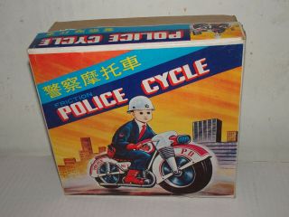 Taiwan Police Cycle Motorcyle Red China Vintage Tin Toy