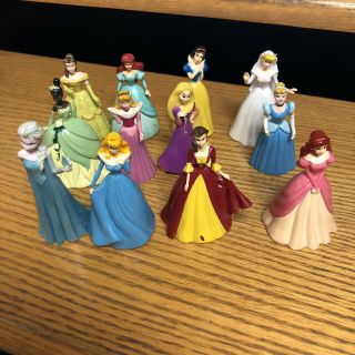 12 Disney Princess 3 " Figurines Dolls Snow White Elsa Frozen Ariel Mermaid Belle