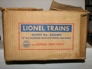Lionel 1954 2222ws Set Box Only
