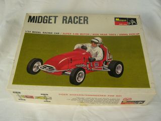 1:24 Monogram Midget Racer Slot Car 1966 Tiger Chassis