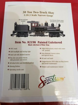 Bachmann Spectrum 38 Ton Two Truck Shay 82198 G Scale
