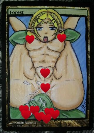Forest (1) Art Alter Mtg Magic The Gathering Anime Nsfw Hand Painted Land Nude