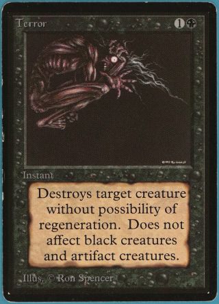 Terror Beta Pld - Sp Black Common Magic The Gathering Card (id 97107) Abugames