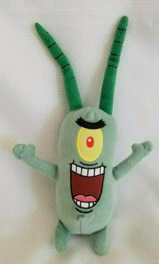 Ty Spongebob Squarepants Beanie Baby Sheldon J.  Plankton 9 " Plush Stuffed Euc